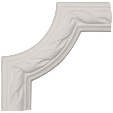 Ekena Millwork 6"W x 6"H x 3/4"P Reeded Acanthus Leaf Panel Moulding Corner (matches moulding PML01X00JA) PML06X06JA